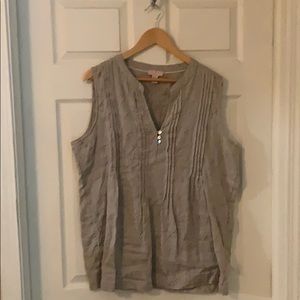St. Tropez size XL sleeveless embroidered blouse